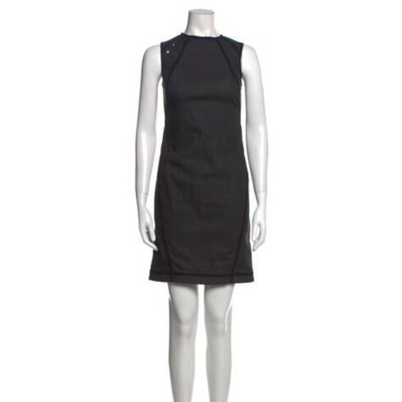 alexander mcqueen authentic Black Denim Jean Tank Bodycon Mini Dress 42 Small - Picture 1 of 10